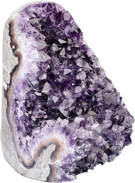 Nupuyai Natural Amethyst Crystal Quartz Cluster, Mineral Geode Druzy Specimen Stone for Reiki Healing Home Decoration (1200-1500g)