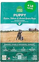 Open Farm, Ancient Grains Dry Dog Food for Puppies, Protein-Rich & Nutrient Dense, 90% Animal Protein Mixed with Non-GMO Fruits, Veggies and Superfoods, Chicken & Salmon Recipe for Puppy, 4lb Bag