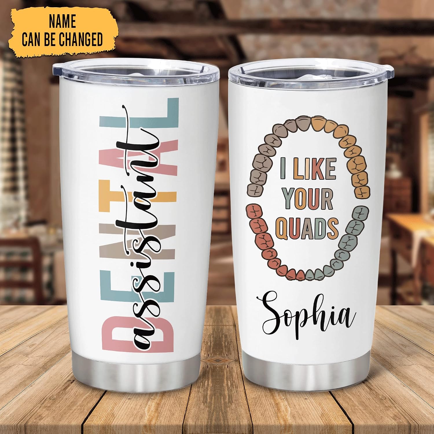 Hyturtle Personalized Dentist Tumbler Coffee - Dental Assistant Stainless Steel Tumbler 20 oz With Lid - Idea Gifts For Dentists, Women, Dental Hygiene, Men, Hygienist - Gifts For Birthday