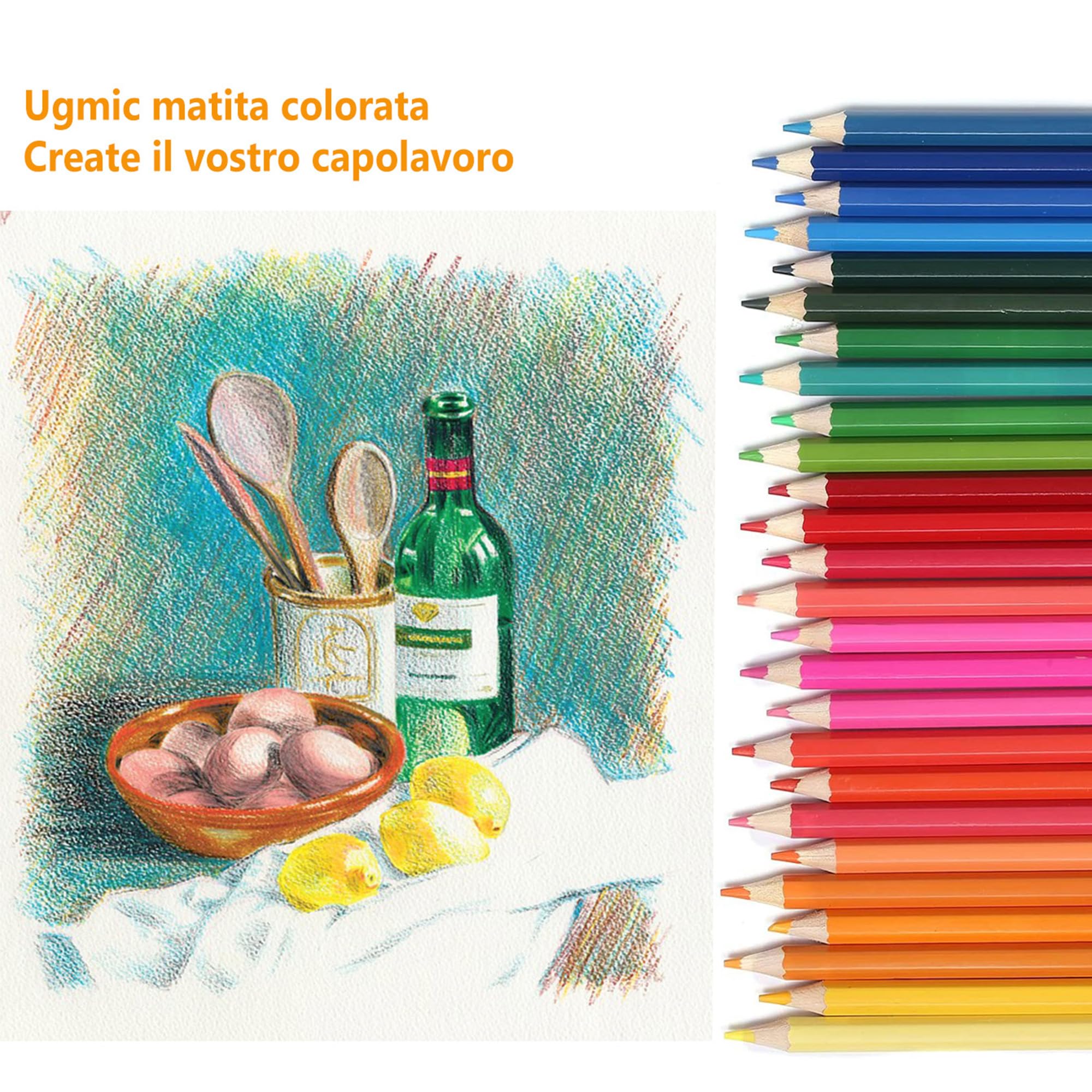Ugmic 72 Coloring Pencils Set - Coloured Pencils for Adults Professional Colour Mixing Painting and Sketches, Soft Wax-Based Wooden Coloured Pencils Perfect for Students Children Colouring Books