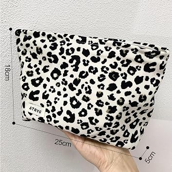 2PCS Leopard Print Makeup Bags, Travel Makeup Bag, Cosmetic Bags for Women, Leopard Make Up Bag, Multifunctional Cosmeticbags Large Capacity with Metal Zipper for Women & Girls (A)