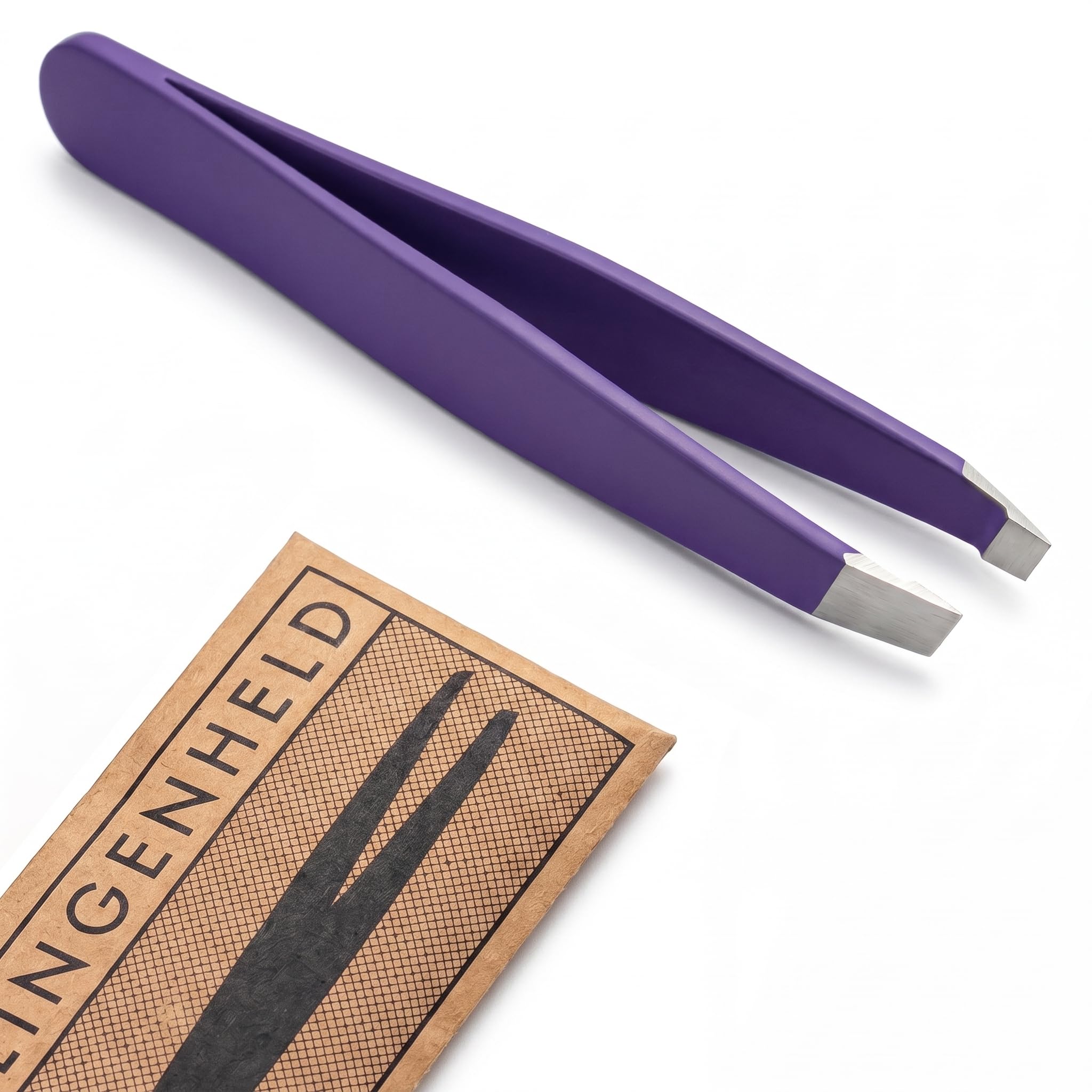 KLINGENHELD® Haargenaue Pinzette - greift jedes Haar beim 1. Versuch ohne durchrutschen - Pinzette Augenbrauen Zupfen handgeschliffen, schließt Jahr für Jahr bündig (50 Farben)