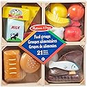 Melissa & Doug Food Groups - 21 Hand-Painted Wooden Pieces and 4 Crates