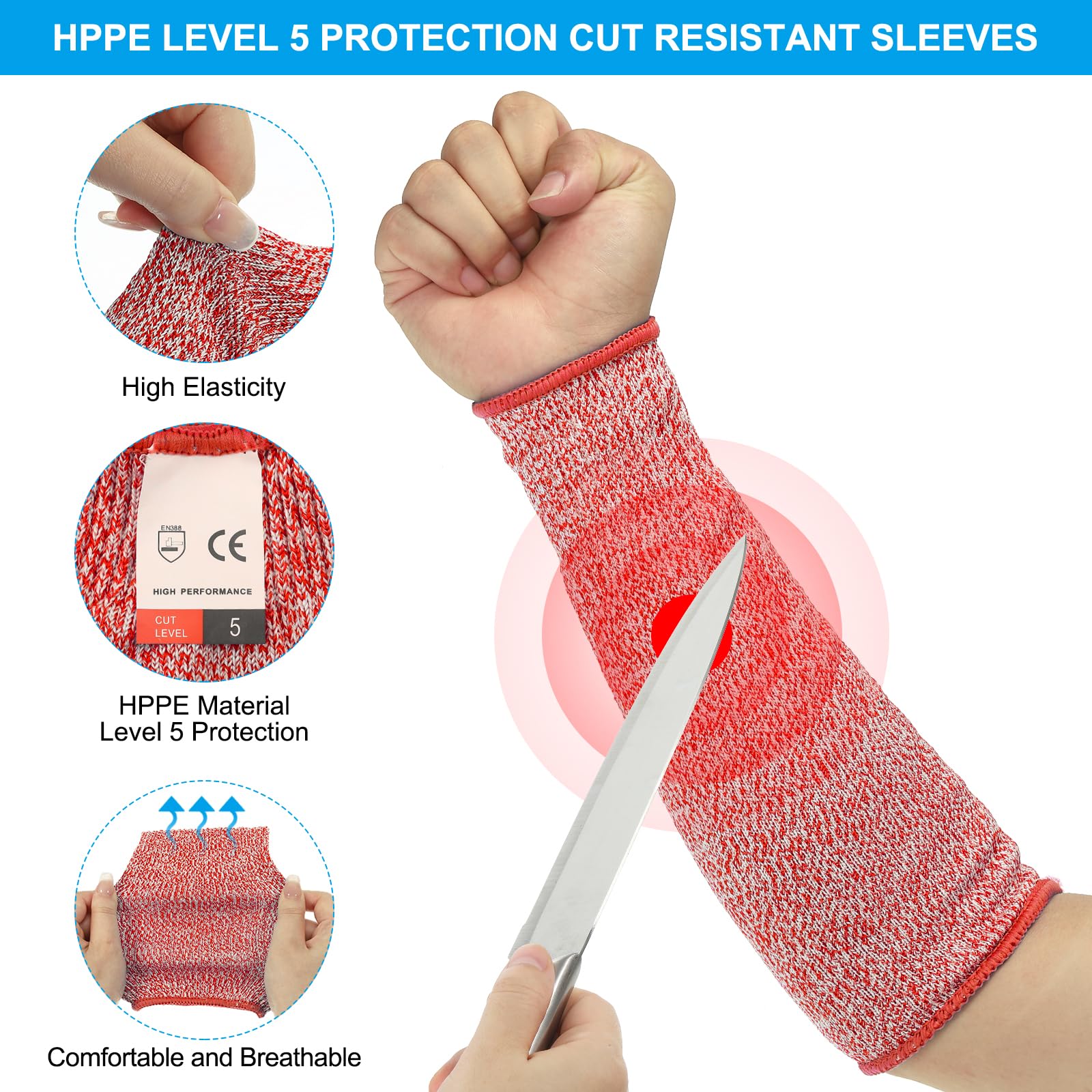 PATIKIL 8 Inch Cut Resistant Sleeve - Image 3
