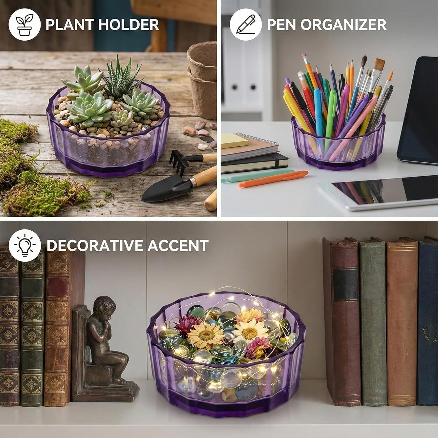 CW Studio Lavender and Ylang 32oz 6-Wick Scented Candle – Hand-Poured Wax in ColorSprayed Glass Jar with Dust Cover, 31H Large Candle for Home Décor & Relaxation