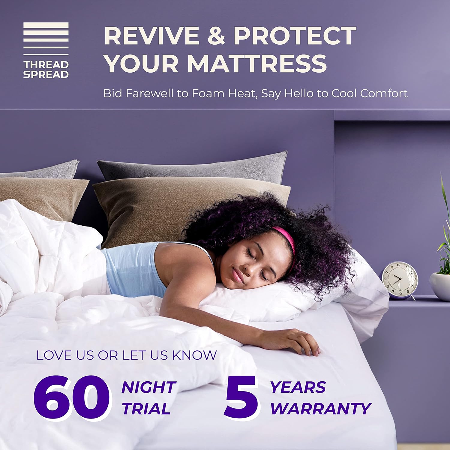 King Cooling Mattress Topper, Pillow-Top Optimum Thickness, Soft 100% Cotton Fabric, Breathable & Plush Quilted Down-Like Fill, Snug Deep Pocket fit