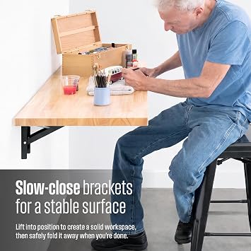 SafeRacks 60 Heavy Duty Wall Mounted Folding Table & Workbench
