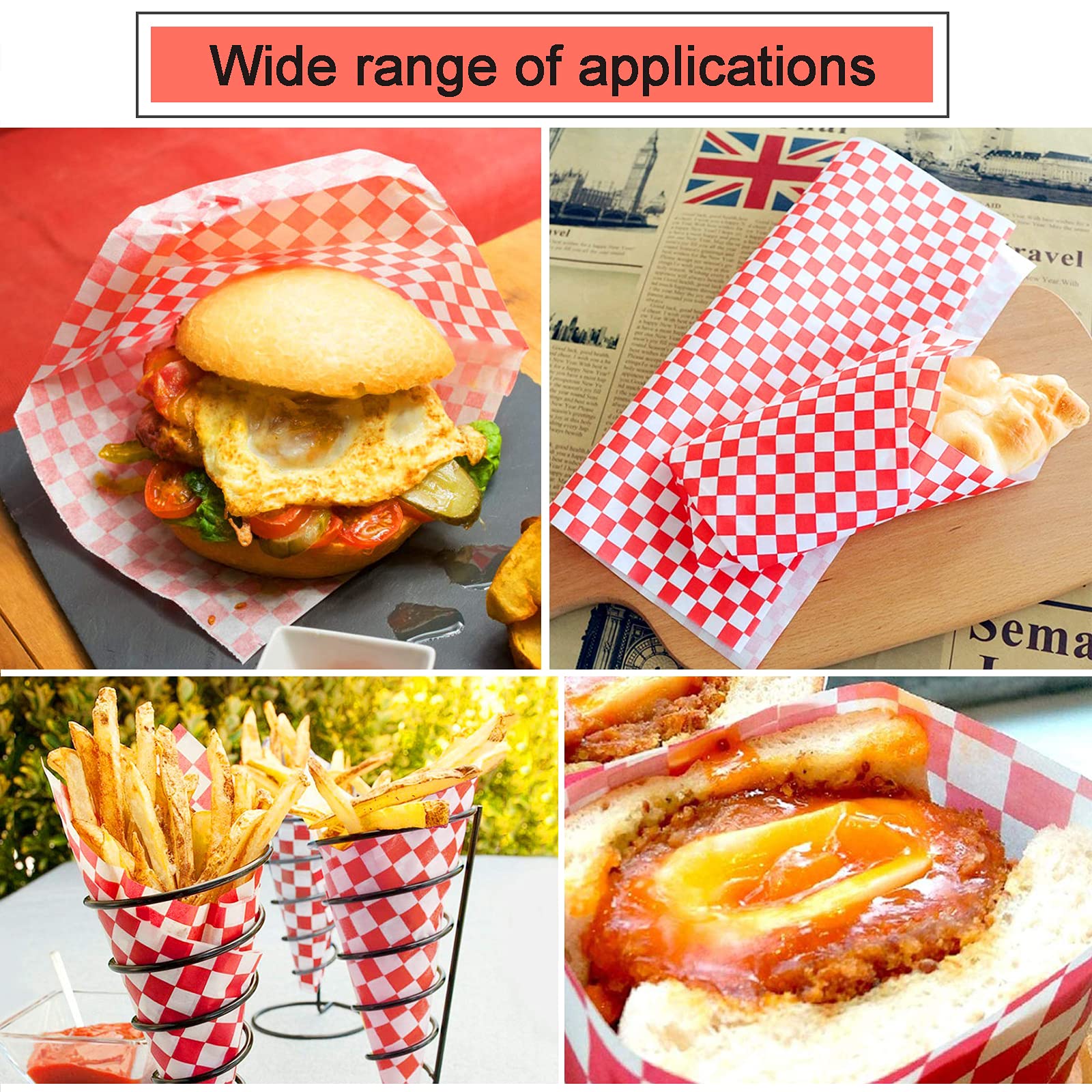 Carta Oleata Per Alimenti MORAINJAY - 100 Fogli 30x30cm, Impermeabile E Antigrasso Per Panini E Dolci - Foto 5