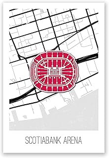 Scotiabank Arena Map Art Printed on a 16x24 Poster. Comes Ready to pin to Your Wall in Minutes. Perfect for The Traveler in Your Life.
