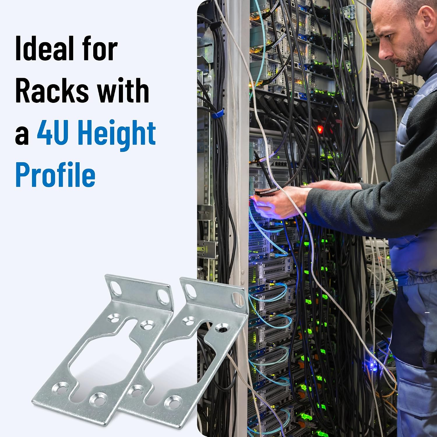 RoutersWholesale 17.3" Rack Mount Kit Compatible with HP ProCurve, Aruba, OfficeConnect, HPE & HP-XL 5069-5705 Switches – Alloy Steel Rack Mount Brackets – Fits 17.3" Wide Racks (4U x 17.3" x 25–30")