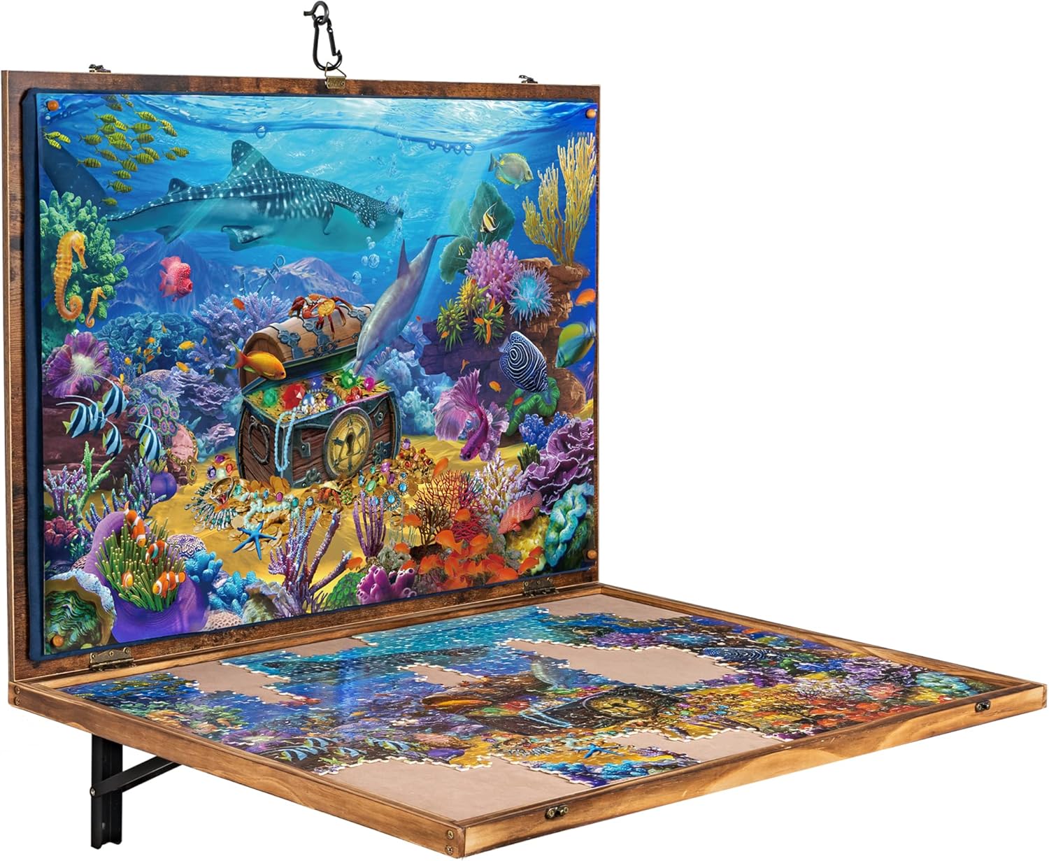 Becko US Foldaway Jigsaw Puzzle Table, Wall Mounted Puzzle Board with Premium