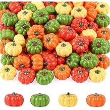 YIYA 80Pcs Mini Resin Pumpkins Small Tiny Pumpkins Deco for Vase Fillers