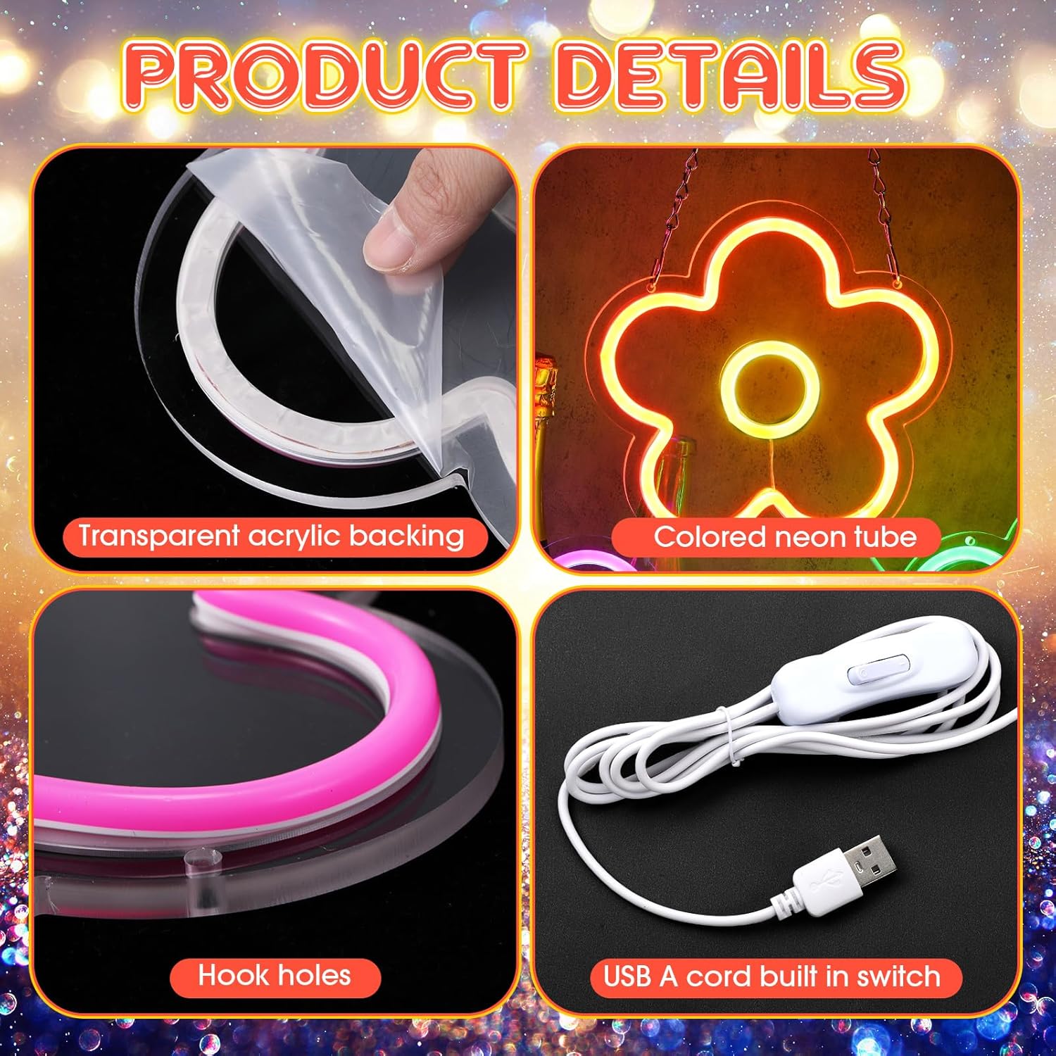 Luz De Neón Led Con Batería USB Para Decoración De... – Grandado