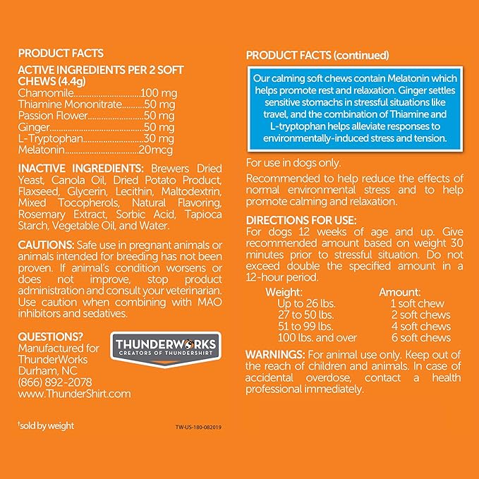 thunderwunders dog calming chews