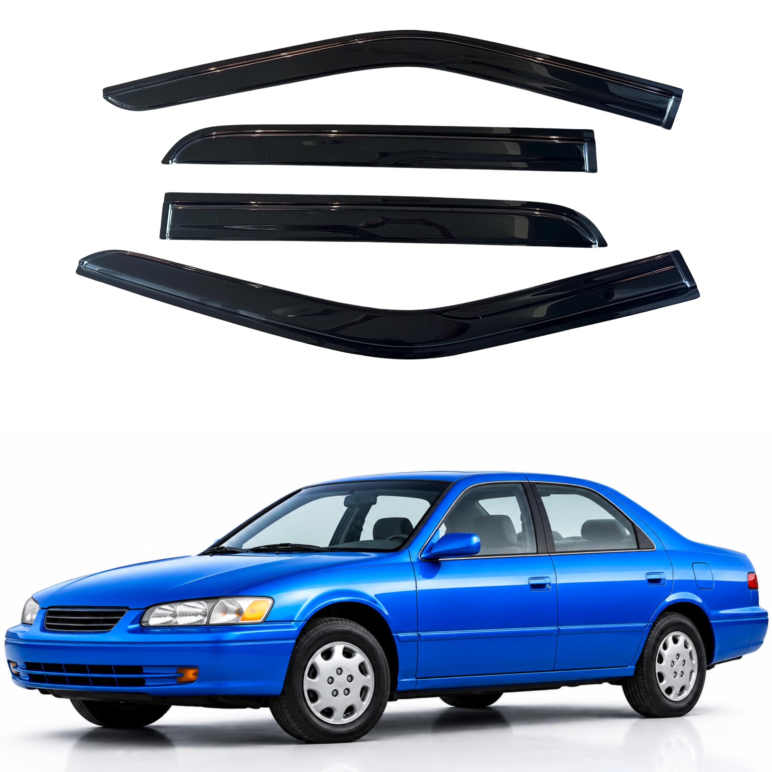 IG Window Visors Fit for 1997-2001 Toyota Camry, Out-Channel Rain Guards Vent Wind Deflectors 4PC, Car Accessories for 97-01 Camry