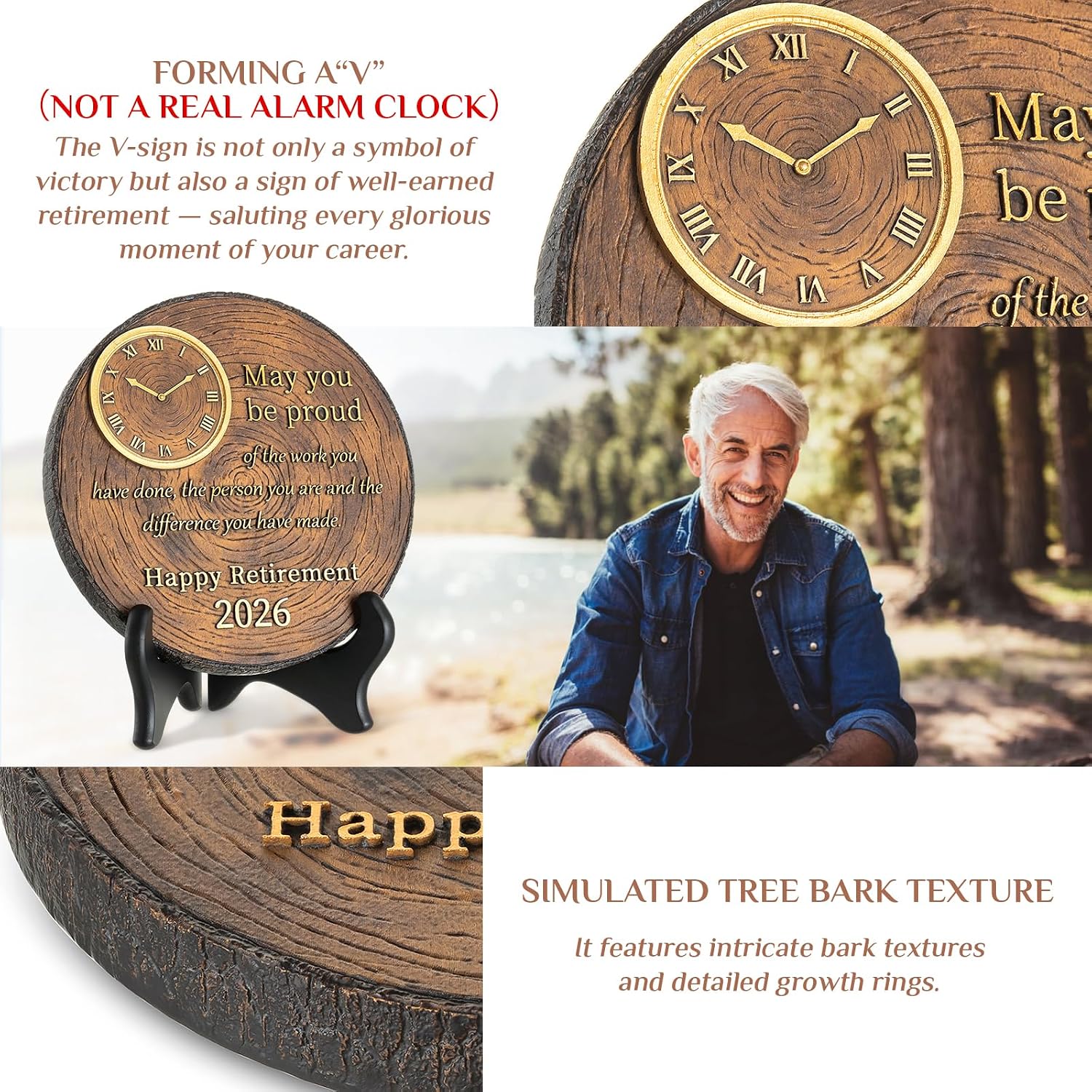 Storieme Happy Retirement Gifts for Men: 7" Cool Plaque Gift for Retirement Party Table Decorations - 2026 Retired Gifts Ideas for Man Teacher Coworker Boss