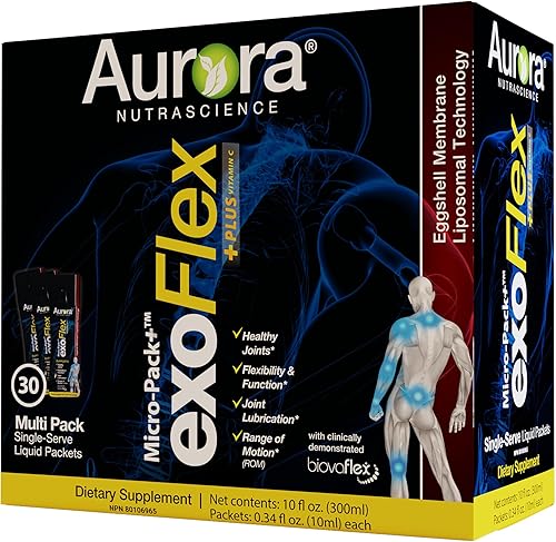 Miniatura 2 de Aurora Nutrascience Micro-Pack Liposomal ExoFlex+ con Vitamina C, Apoya la Flexibilidad y Función Articular, Membrana de Cáscara de Huevo BiovaFlex,