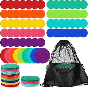 Tinideya Poly Spot Markers 4.7 Inch 9 Color Non Slip Tear-Resistant
