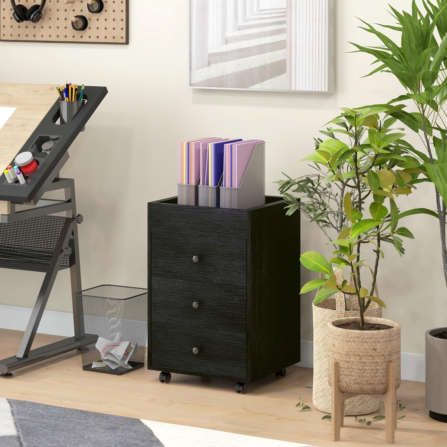 Assembly components for the HOMCOM 3-Drawer Storage Cabinet