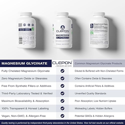 Miniatura 5 de Glicinato de magnesio, quelado, altamente absorbente y suave para el estómago, suplemento para la salud del corazón y los huesos, sueño reparador