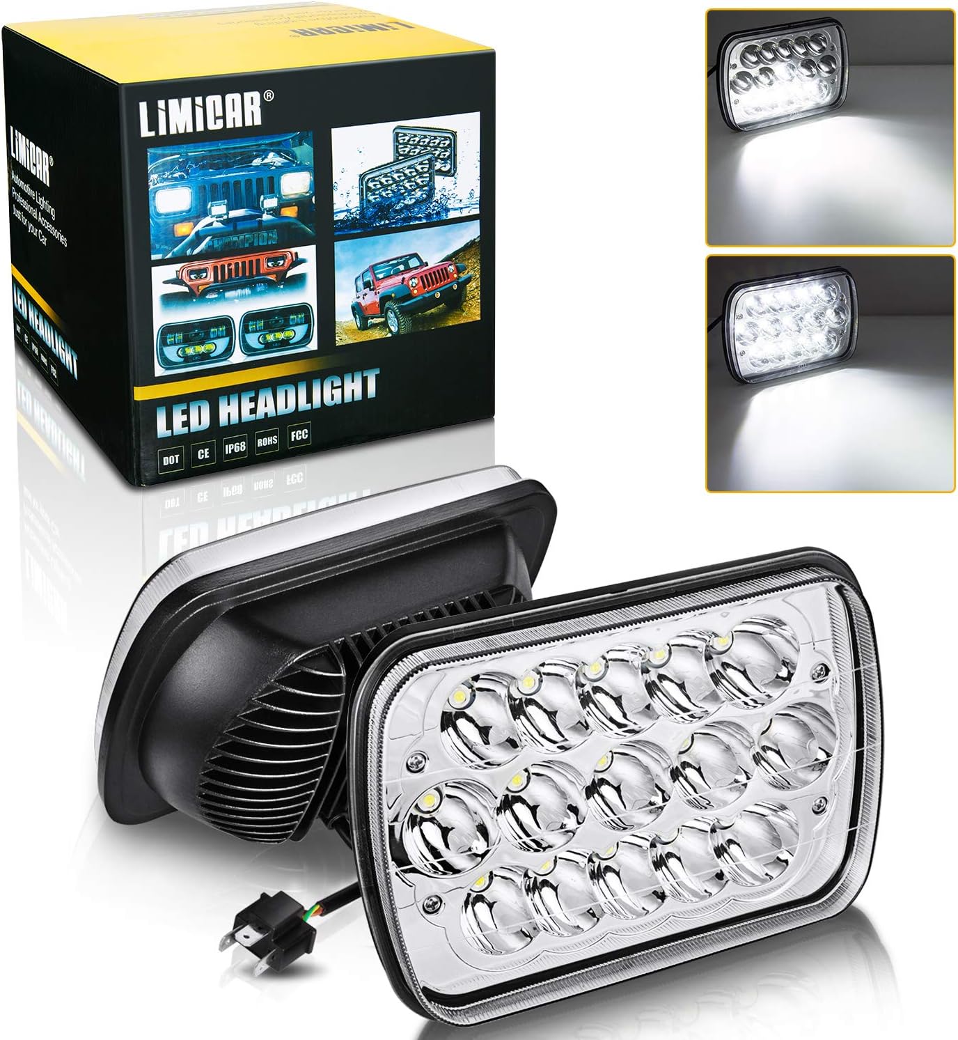 LIMICAR H6054 Led Headlight 7x6 5x7 Led Headlamp Pair 7x6