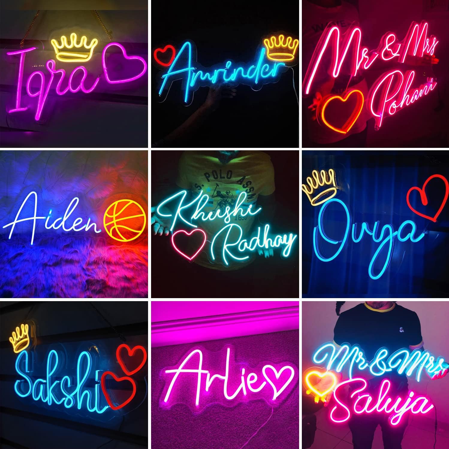 Custom Neon Sign for Wall Decor, Personalized LED Neon Light Signs, Neon Sign Customizable for Bedroom Wedding Happy Birthday Party Decorations Bars Coffee Shop Business Logo Congratulate Christmas Decorations Custom Led Name Sign (Custom neon sign (Option 10"- 55"))