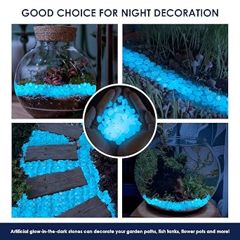 200PCS Glow in The Dark Pebbles, Fish Tank Stones