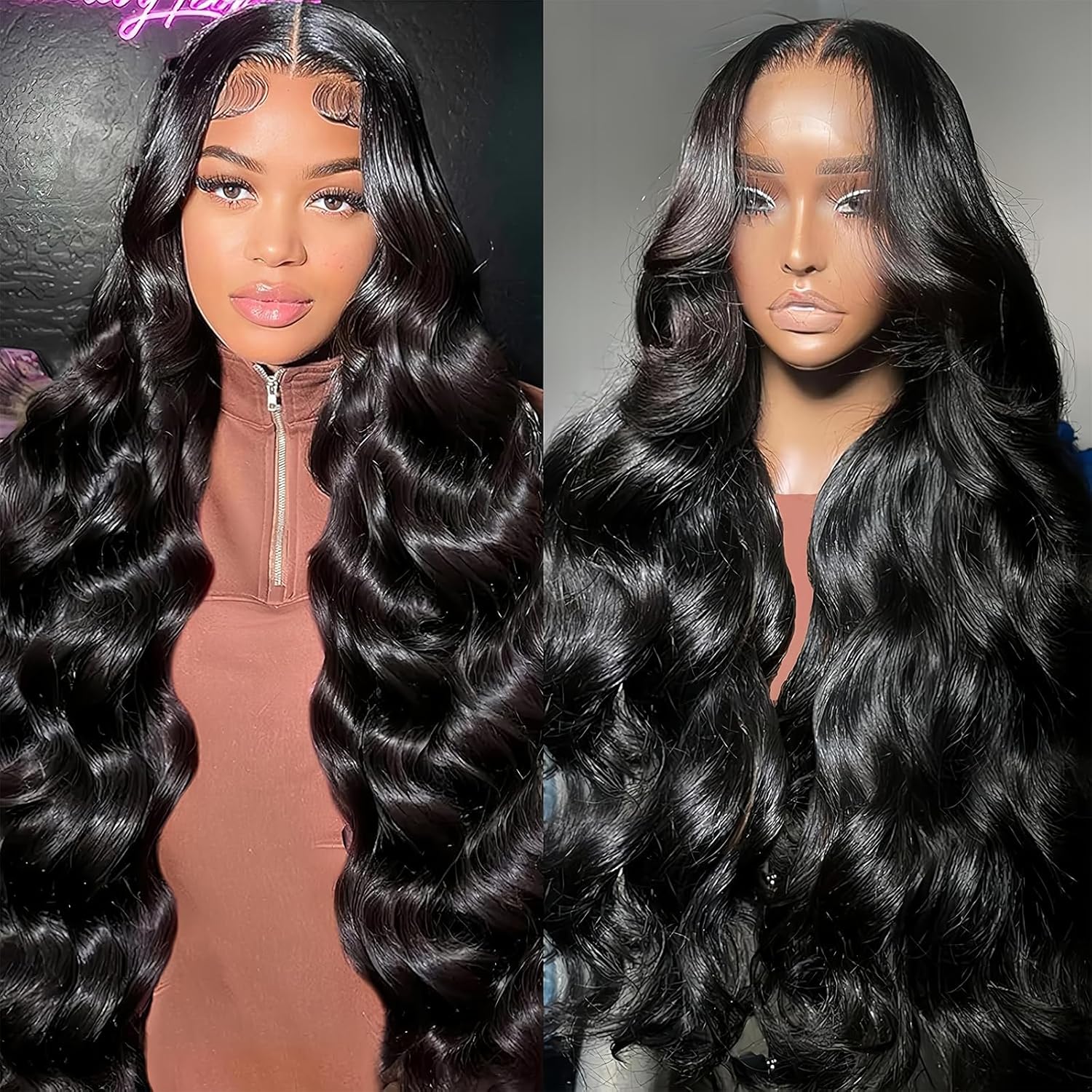 5x5 HD Lace Closure Wigs Human Hair Pre Plucked with Baby Hair Pre Cut Lace Glueless Wig Wear and Go 3 Seconds Body Wave Lace Closure Wig with Natural Hairline 200% Density (Natural color, 26 Inch)