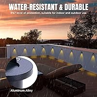 Vista 4 de Yescom Lámpara LED de 12 V, luz blanca cálida para escalera, impermeable, patio, camino, paisaje, paquete de 20