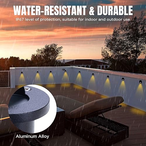 Miniatura 4 de Yescom Lámpara LED de 12 V, luz blanca cálida para escalera, impermeable, patio, camino, paisaje, paquete de 20