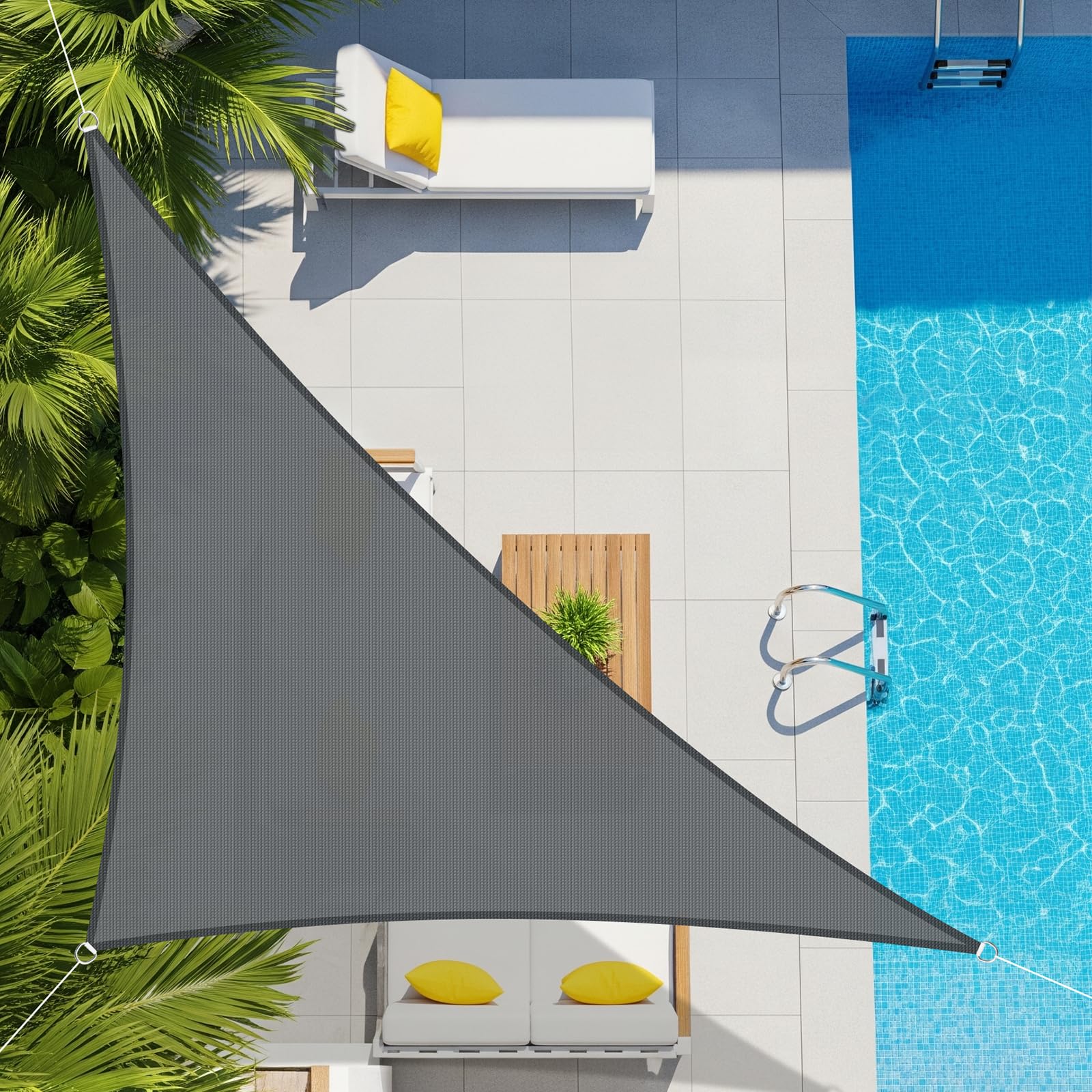 AXT SHADE żagiel przeciwsłoneczny 2.5x2.5x3.5m Trójkątwodoodporny żaglowa blokada promieniowania UV, ochrona przeciwsłoneczna do ogrodu, balkonu i tarasu,Antracyt