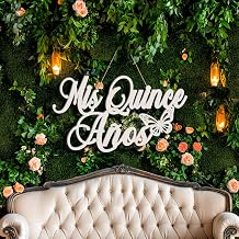 Yuntau Mis Quince A os Sign Quinceanera Decorations 15th Birthday Quinceanera Party Background Wood Banner Wall Decor Sign White Mis Quince A os Wall Bedroom Photo Booth Decor Gift