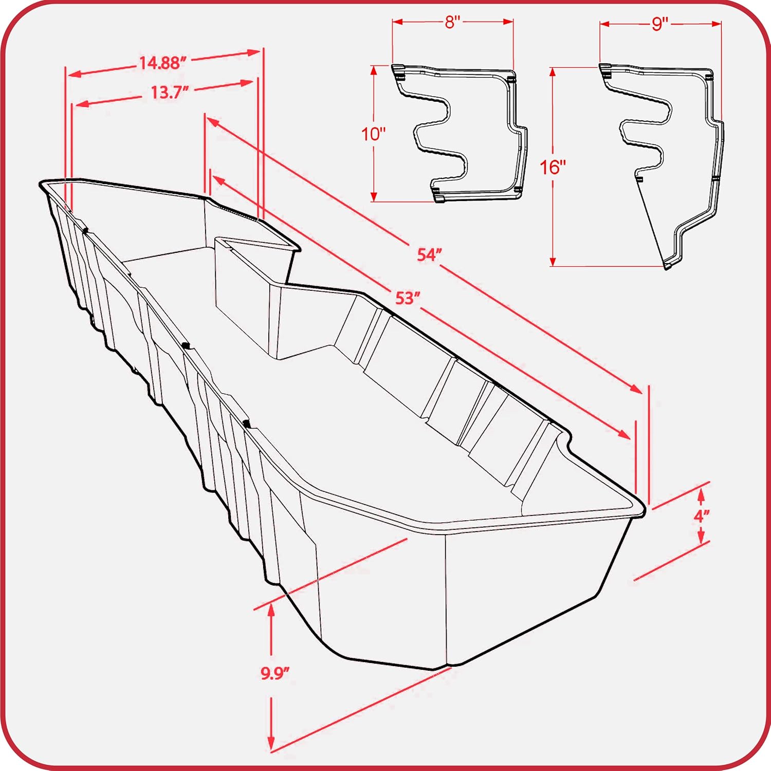 MaxMate Underseat Storage Box Compatible with 2019-2025 Chevy Silverado GMC Sierra 1500; 2020-2025 2500 3500HD Double & Crew Cab, Black Rear Under Seat Extra Cargo Store Organizer | CB5C2278MX