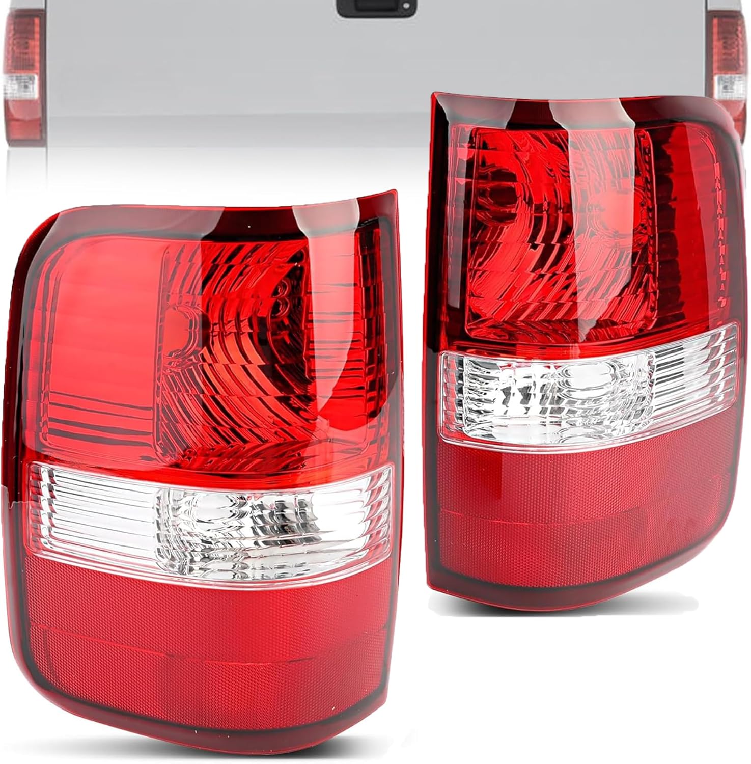 Tail Light Compatible with 2004 2005 2006 2007 2008 Ford F150 - Taillights Replacement for 5L3Z13405CA|5L3Z13404CA - Rear Light Brake Lamps Driver and Passenger Side