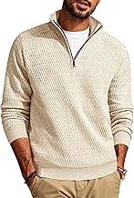 PJ PAUL JONES Men's Troyer Pullover with Zip Work Jumper Stand-Up Collar