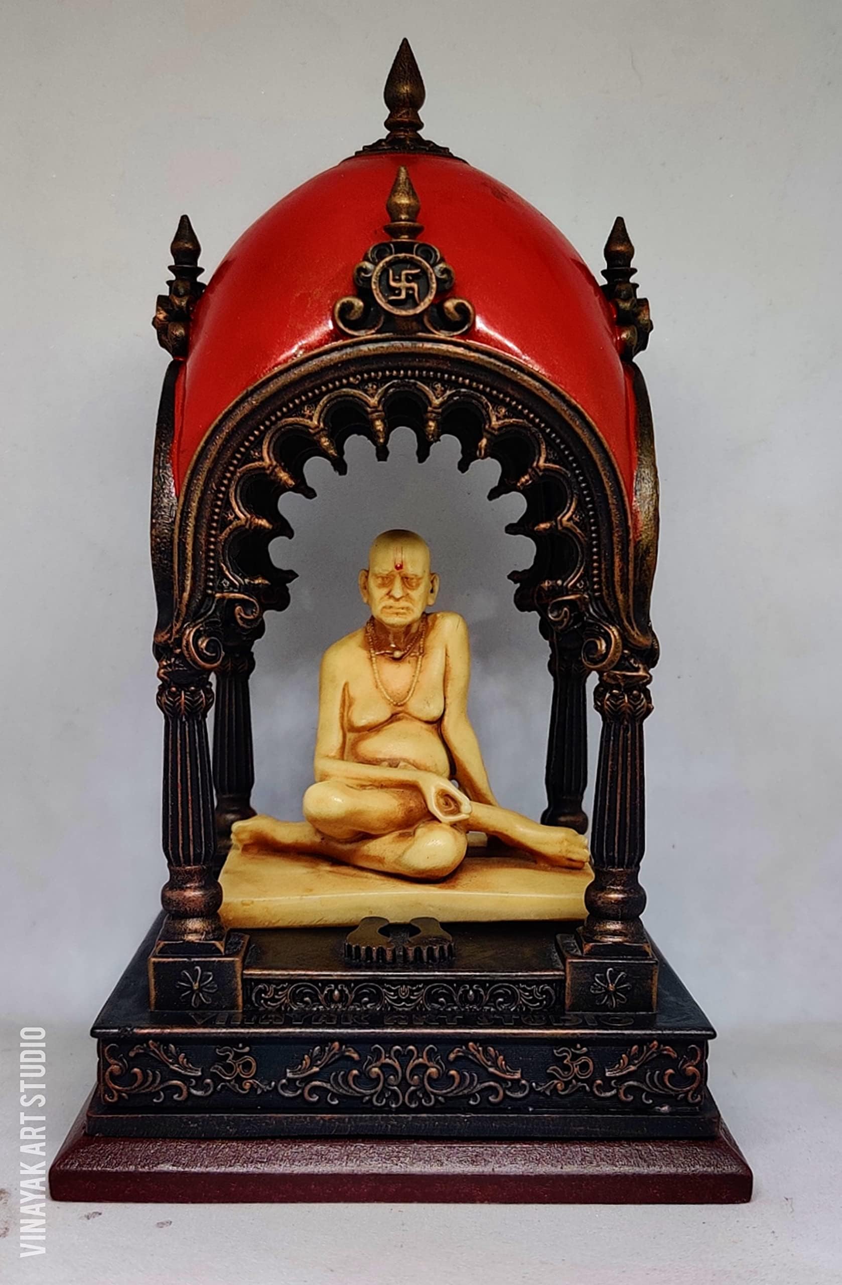 VINAYAK Art Studio Resin Shri Swami Samarth Mandir Idol for Car Dashboard Lord Samarth Statue for Home Decor Office Swami Ji Statue Gifts Showpieces