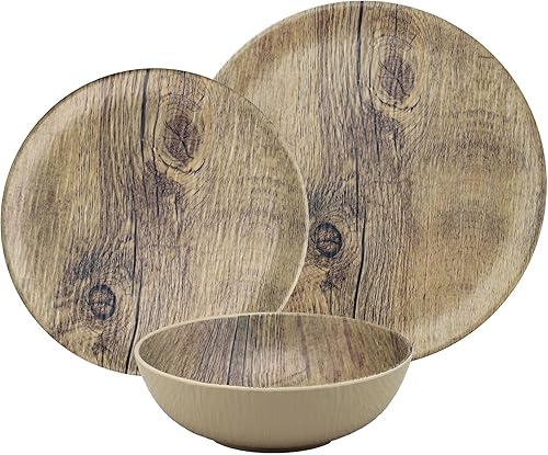 Miniatura 13 de UP ware Tuscany - Juego de vajilla de melamina de 12 piezas, juego de platos para exteriores, juegos de platos y cuencos, servicio para 4