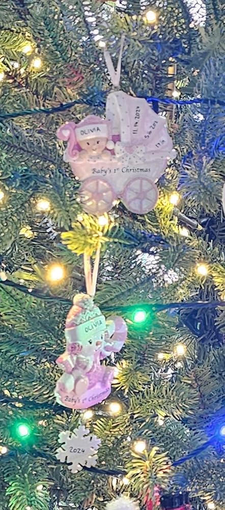Personalized Baby Girl Carriage Christmas Ornament