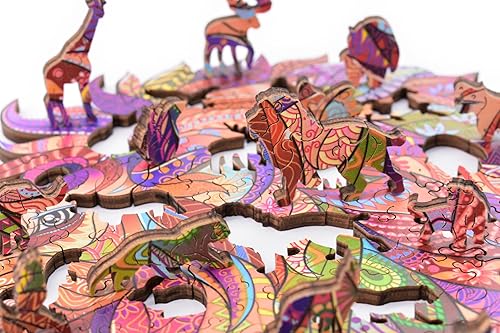 Miniatura 6 de FIZILI Rompecabezas de madera ensamblado, 200 piezas, tamaño 16.5 x 11.6 pulgadas, forma única de mirar, gran regalo de vacaciones o cumpleaños para