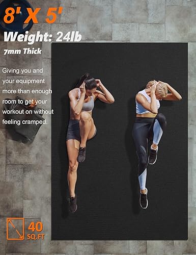 Miniatura 7 de Esterilla de ejercicio grande de 0315 x 0197 x 0276in para gimnasio en casa tapete de goma para fitness tapete de yoga grande para levantamiento de