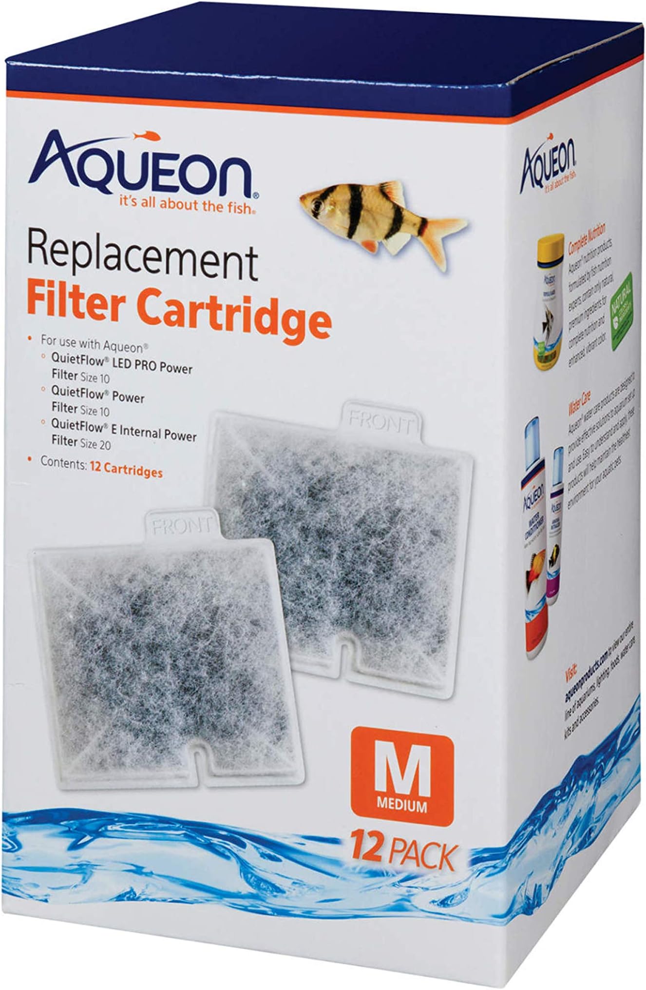 QuietFlow Filter Cartridge, Medium, 12 Cartridges (Pack of 1)