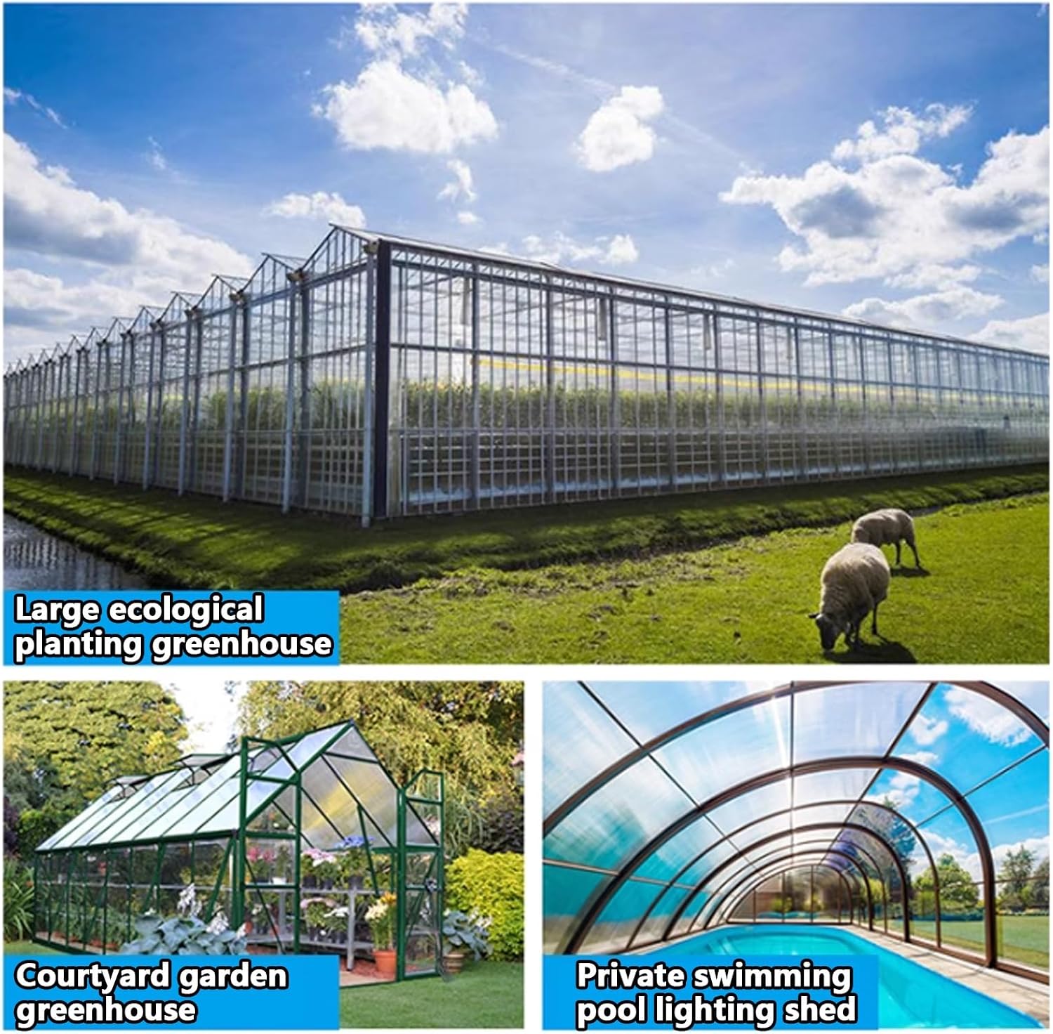 Polycarbonate Roofing Sheet Outdoor Clear, Polycarbonate Greenhouse Panels, Replacement Shed Panel,Not Easily Deformed,1mm Thick Greenhouse Panels,cuts Easily Suitable for Patios, Partitions
