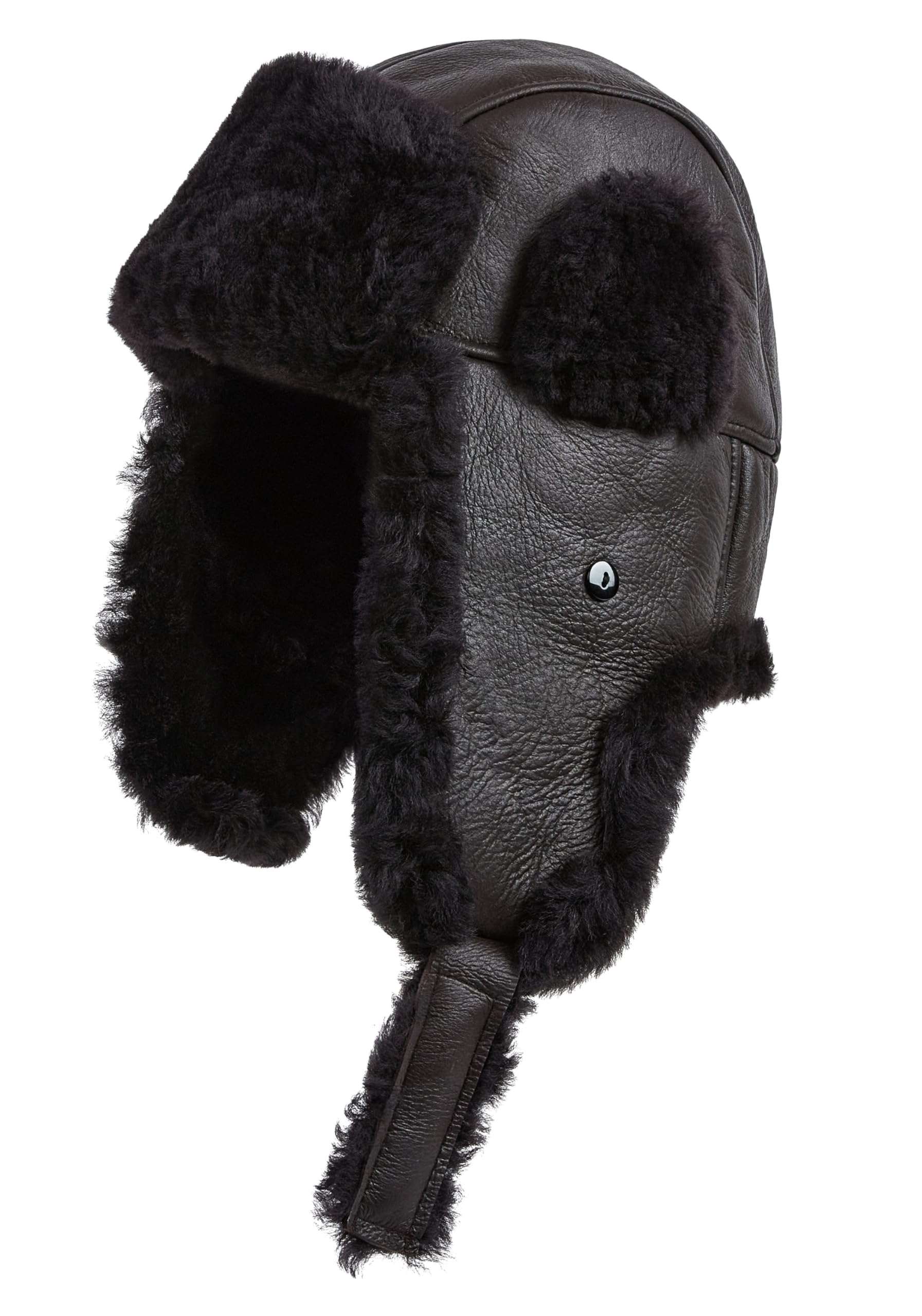 Unisex B3 Russian Ushanka RAF Aviator Shearling Sheepskin Leather Trapper Flying Hat Brown