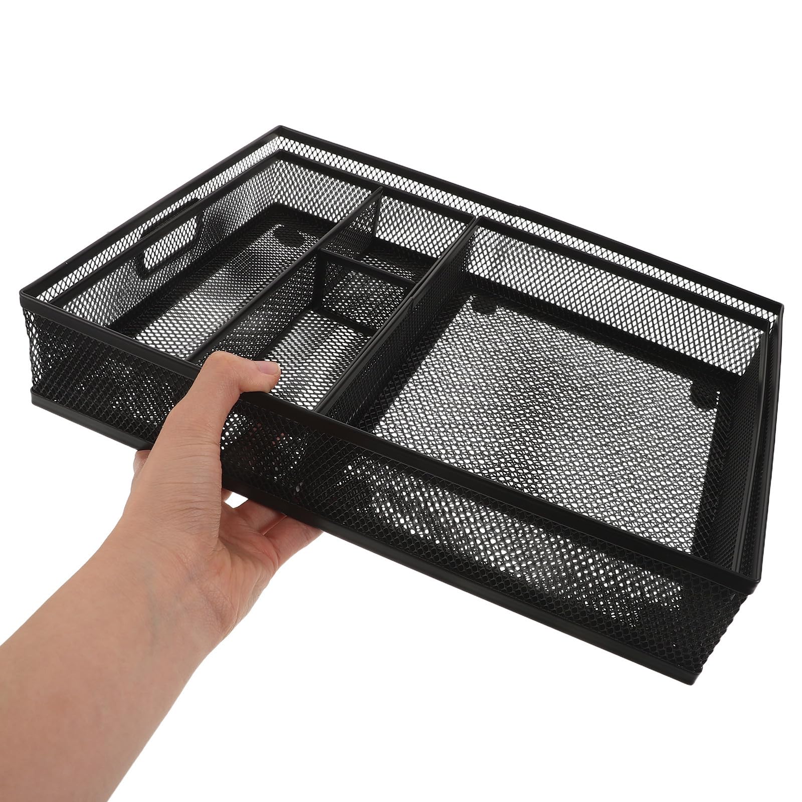 SHINEOFI 3 Pezzi Organizer da Scrivania in Rete per Ufficio Cassetto Divisorio Multifunzione Porta Documenti e Accessori per Cancelleria e Cosmetici