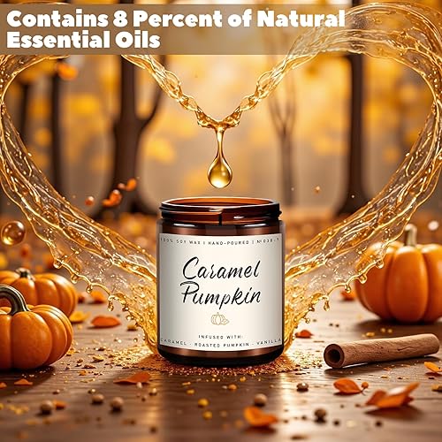 Miniatura 10 de Vela de otoño  Vela perfumada de tarta de manzana de otoño, velas perfumadas de otoño para el hogar, velas en tarro de aromaterapia de 7 onzas,