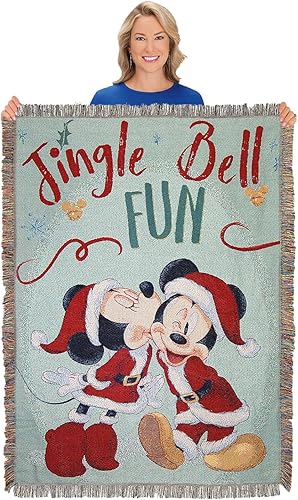 Miniatura 4 de Northwest - Manta de Tapiz Tejida de Mickey Mouse, 48" x 60", Jingle Bell Fun