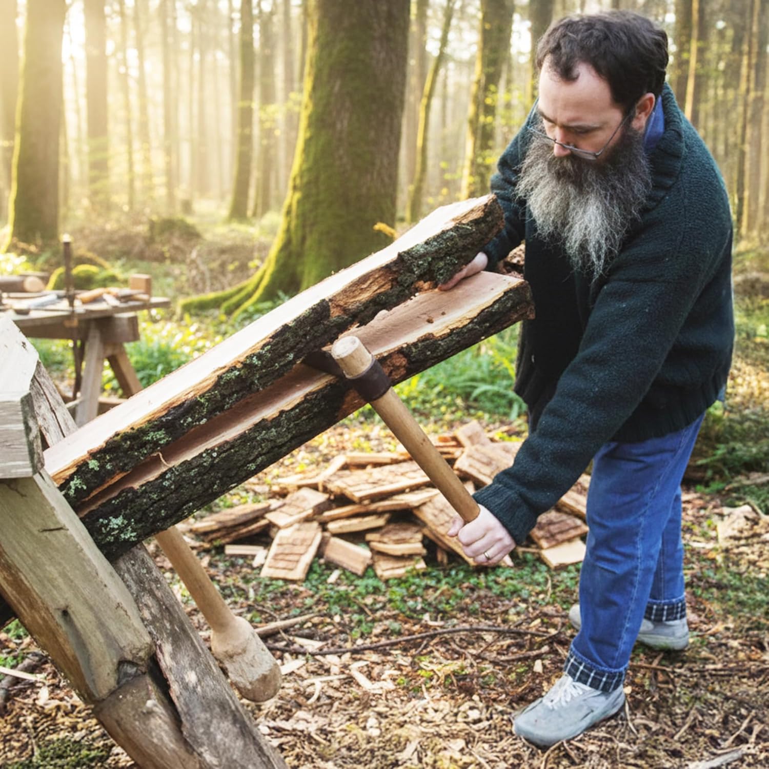 Timber Tuff TMW-62 Shingle Froe Traditional Woodworking Tool w/Anodized Steel Blade and Lightweight Handle for Wood Splitting, Shaving, and Scraping