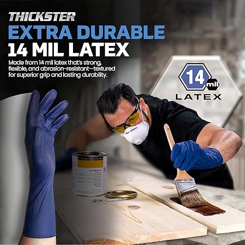 Miniatura 5 de SAS Safety 6604-20 Guantes desechables de nitrilo sin polvo de grado de examen, extra grandes, 14 mil, 50 guantes por peso