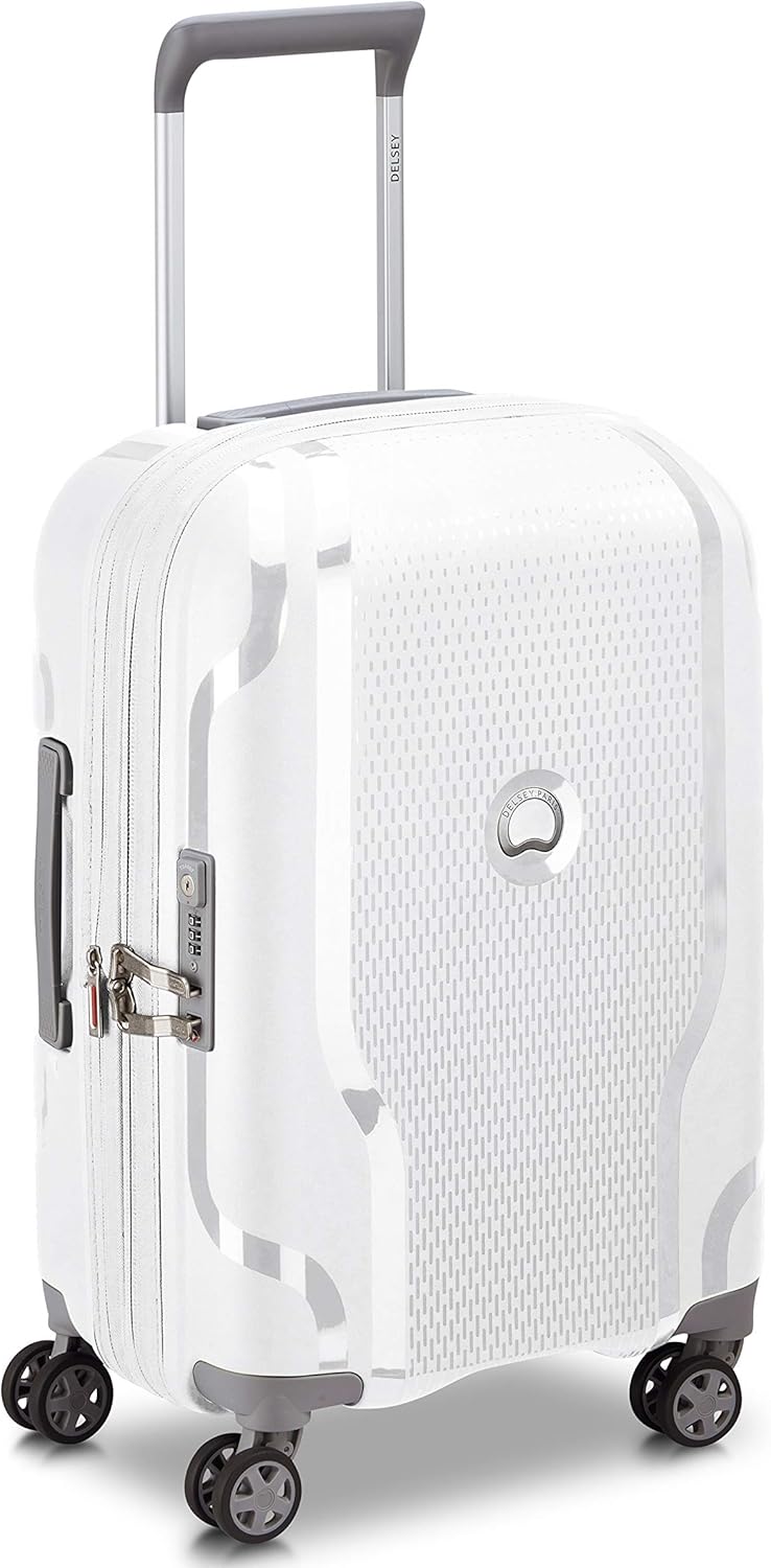review DELSEY Paris Clavel Hardside Expandable Luggage with Spinner Wheels, White, 3-Piece Set 19/25/30