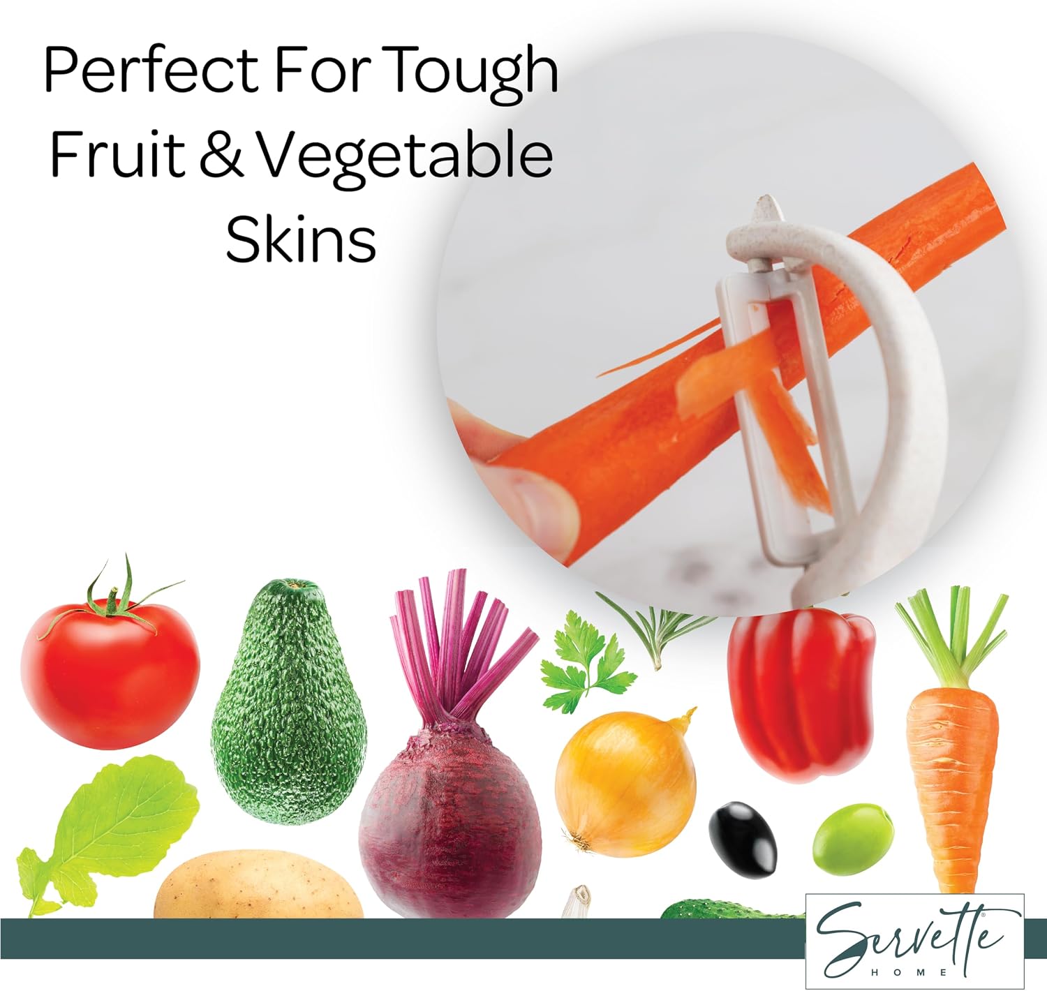 Fruit and Vegetable Peelers with Stainless Steel or Ceramic Blades, Wheat Straw Handles (Ceramic) image 2